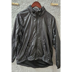 Adidas Women’s Linear Windbreaker Jacket Packable Lightweight Black Hooded L LRG